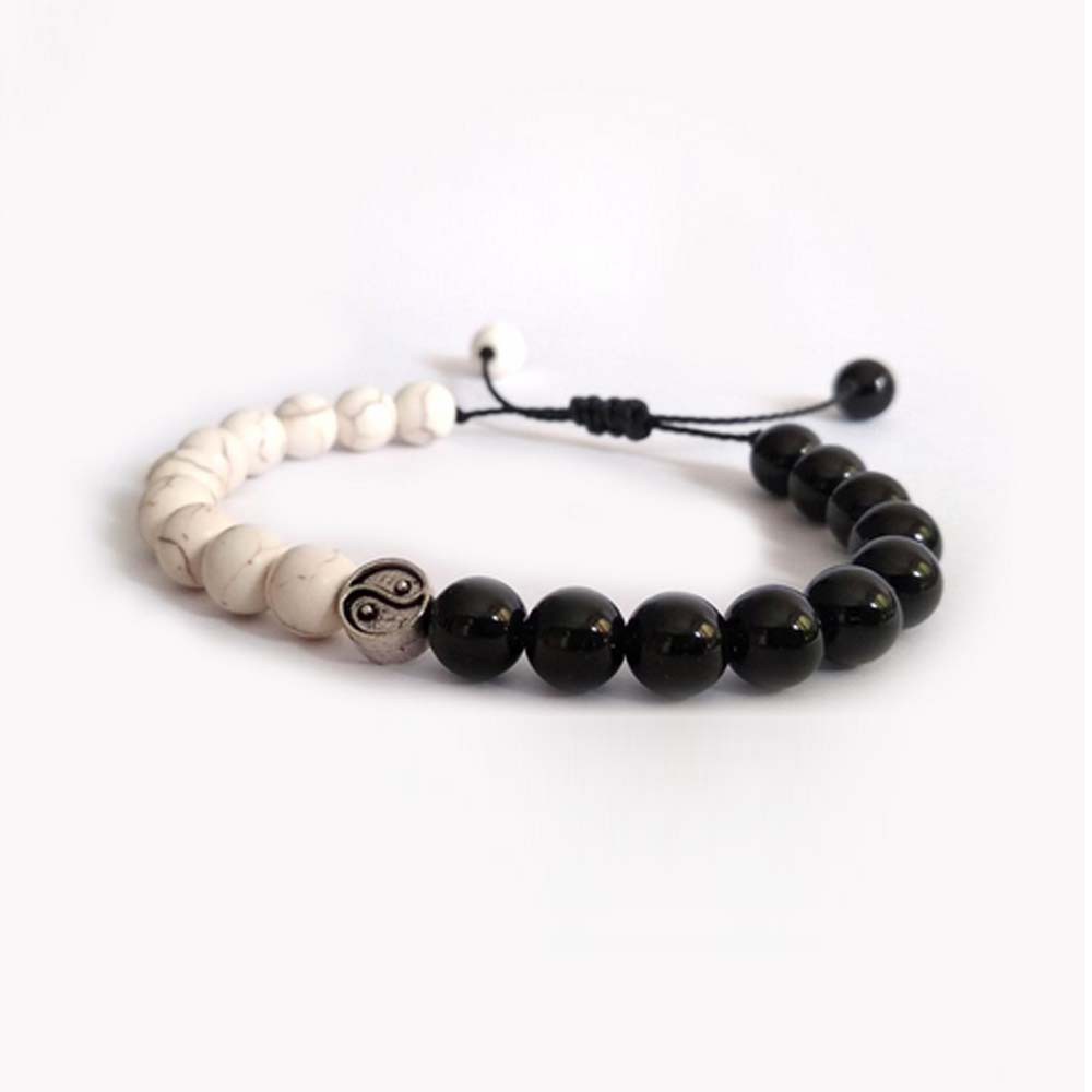 Gelang yin yang batu onyx dan White marble