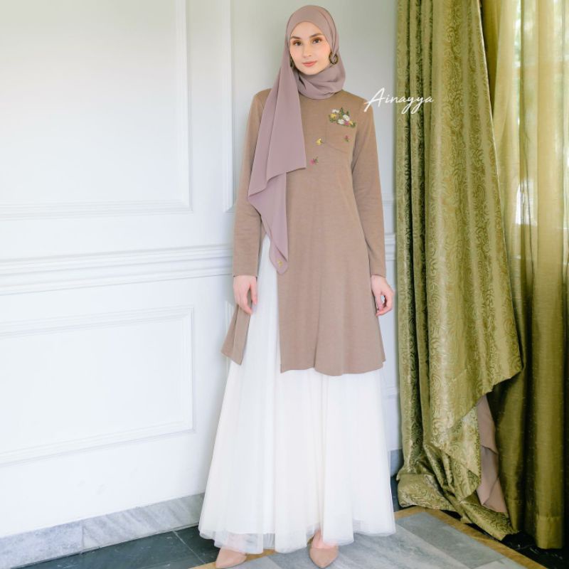Clemira Dress in Mocca - by Ainayya.id