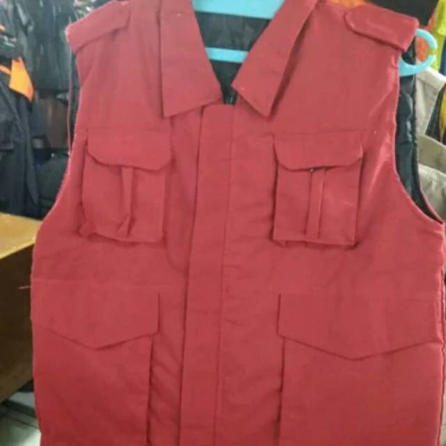 Rompi merah berkerah#rompi custom merah