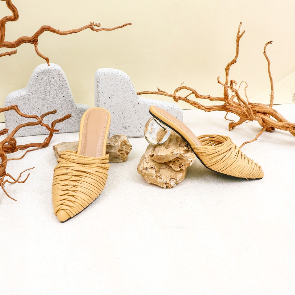 Alivelovearts Belle BEST SELLER Sepatu Heels Wanita Hak Kaca 5cm-6