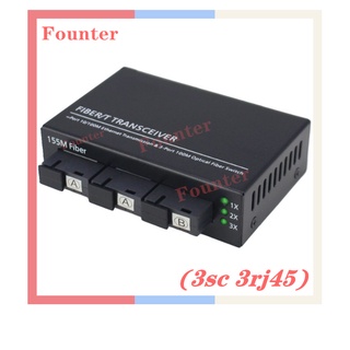 【With adapter】POE 10/100Mbps 3sc 3rj45 Reverse POE Fast Ethernet Switch 3FO 3LAN SC 20KM