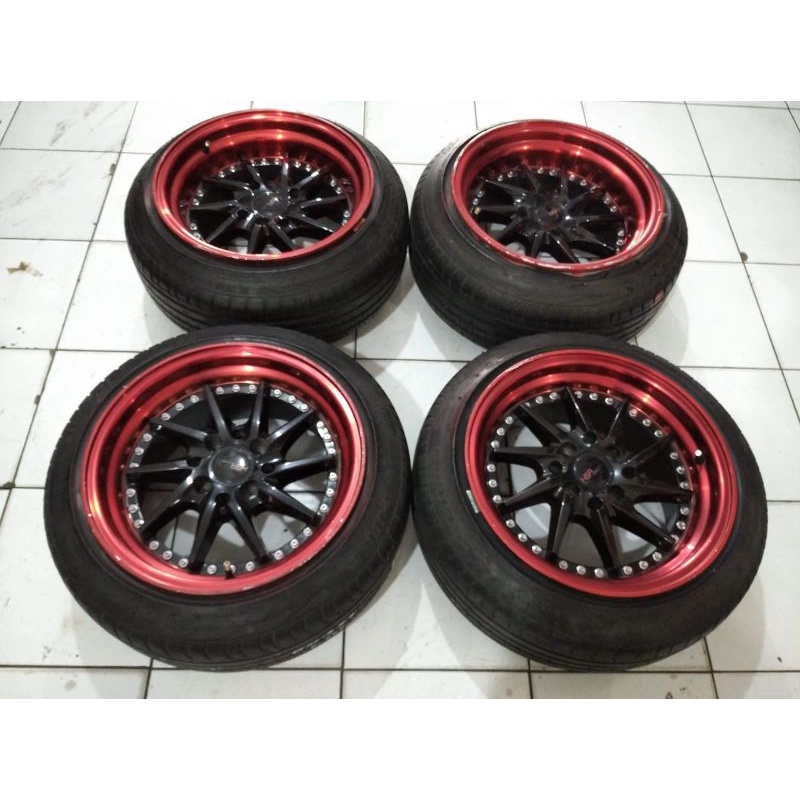 Velg Bekas Mobil Hsr TIAKUR R15 Hole Pcd 4X100 4X114,3 Untuk Brio Agya Sigra Jazz City Vios RING 15