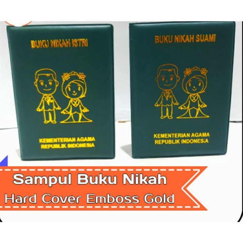 

Cover Buku Nikah Hard Cover / Sampul Buku Nikah Suami Istri Emboss Gold