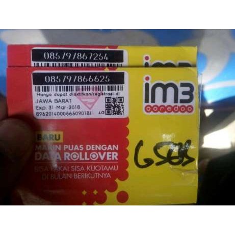 (AKTIF 1 BULAN FULL) DIBANTU REGISTRASI Kartu Perdana Internet Indosat Im3 Ooredo Kuota 65GB 3G/4G