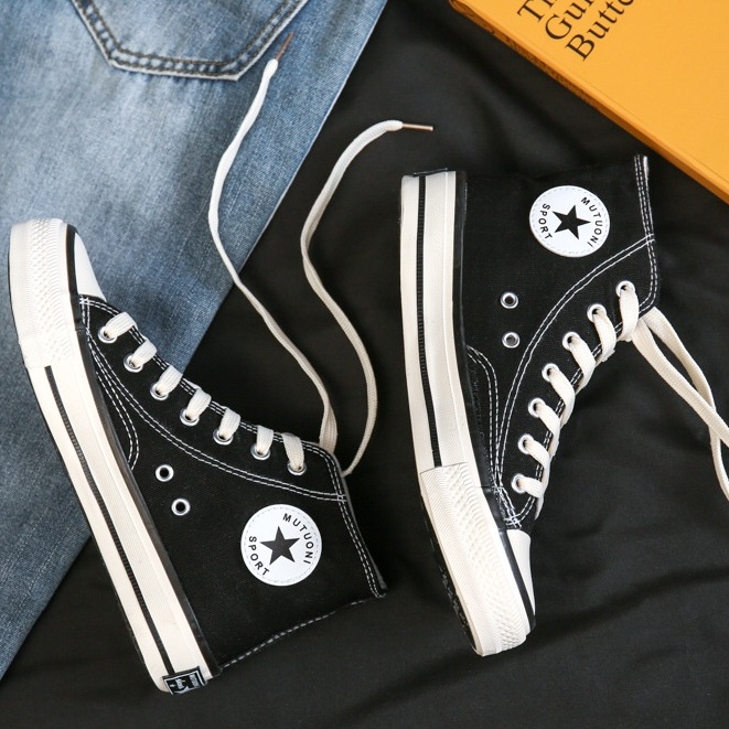 SW72 Sepatu Sneakers Kanvas Tali Wanita Import Korea