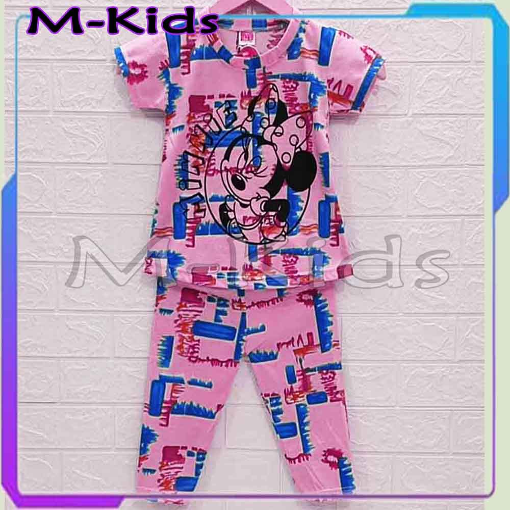 MKids88 - Baju Setelan CP Anak Perempuan Motif TieDye Gambar Minie Mouse
