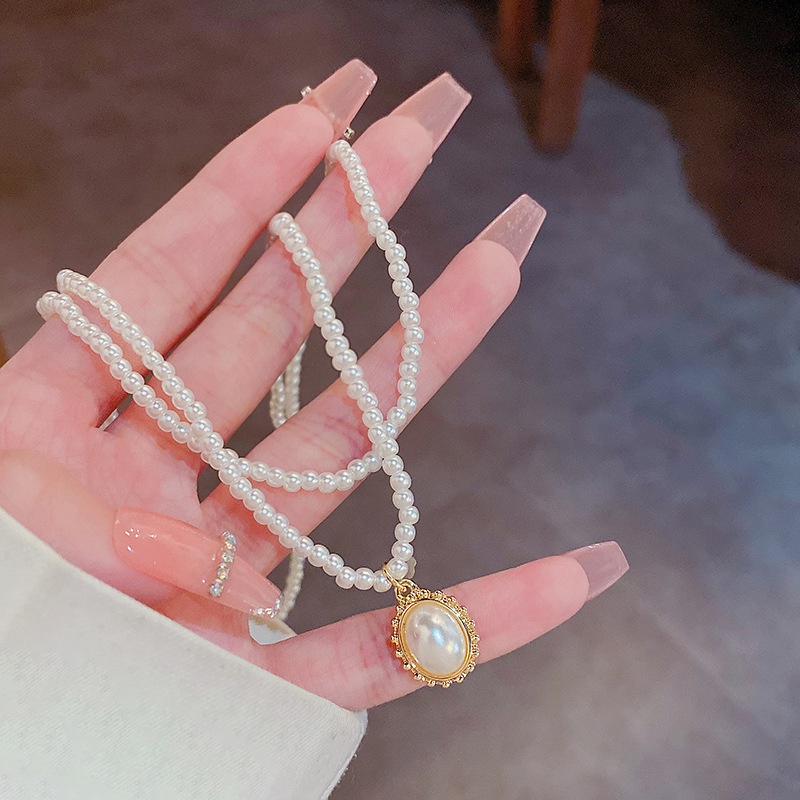 Kalung Choker Mutiara Double layer Untuk Wanita