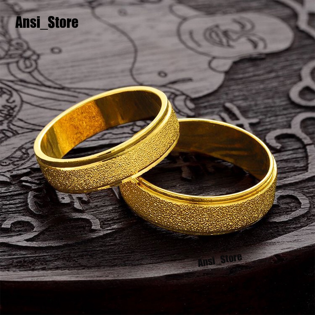 Cincin Wanita - Titanium / Model Pasir Emas / Cincin Tunangan / Cincin Couple - (Ansi Store28)