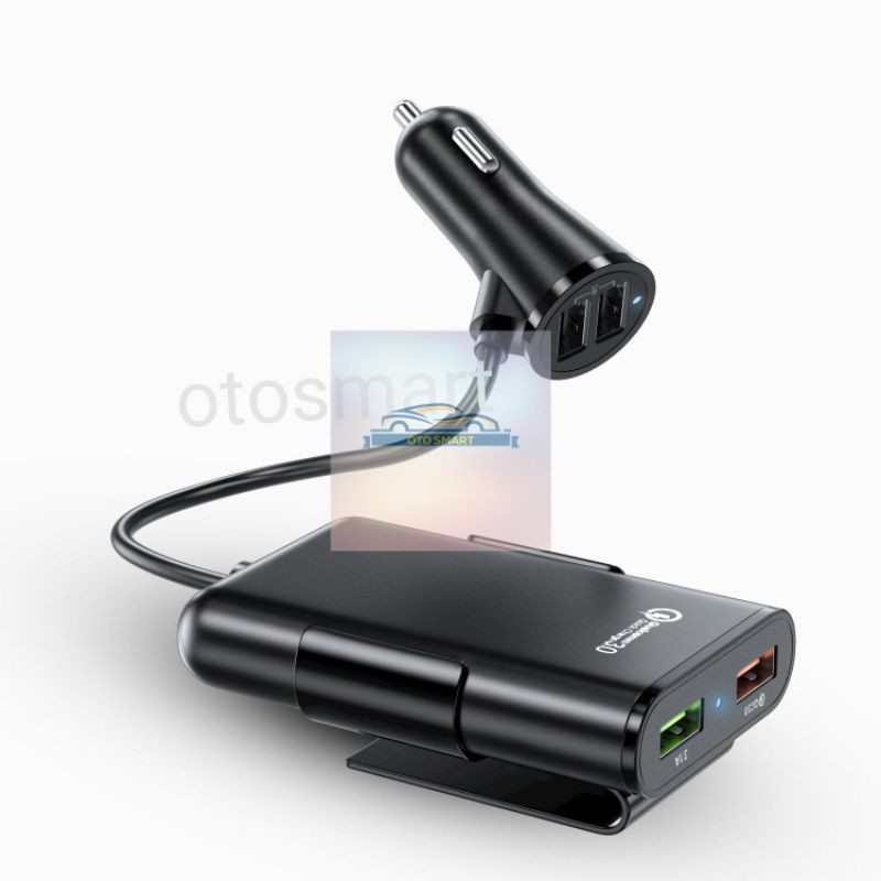 Extender Casan Mobil Car Charger Extension 4 Port QC3 Qualcomm Crab Car Gocar