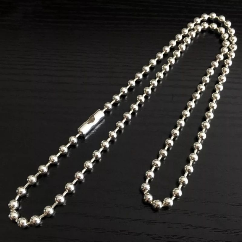 Kalung model biji lada Titanium pria wanita 75cm