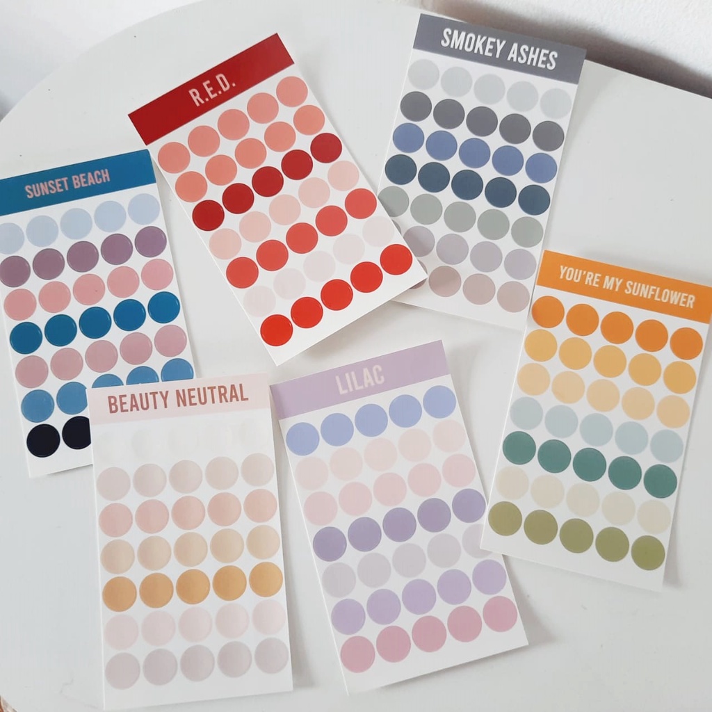 

sticker dot bulat bujo colorfull series untuk journaling scrapbook - mimimoist