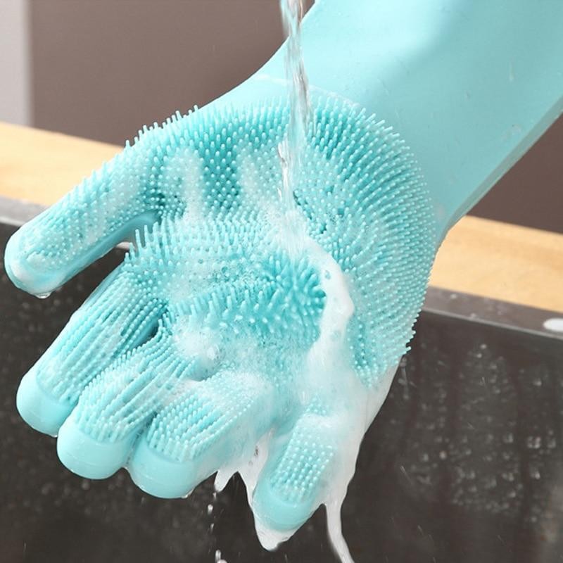 Sarung Tangan Cuci Piring Silikon Magic Cleaning Silicone Gloves