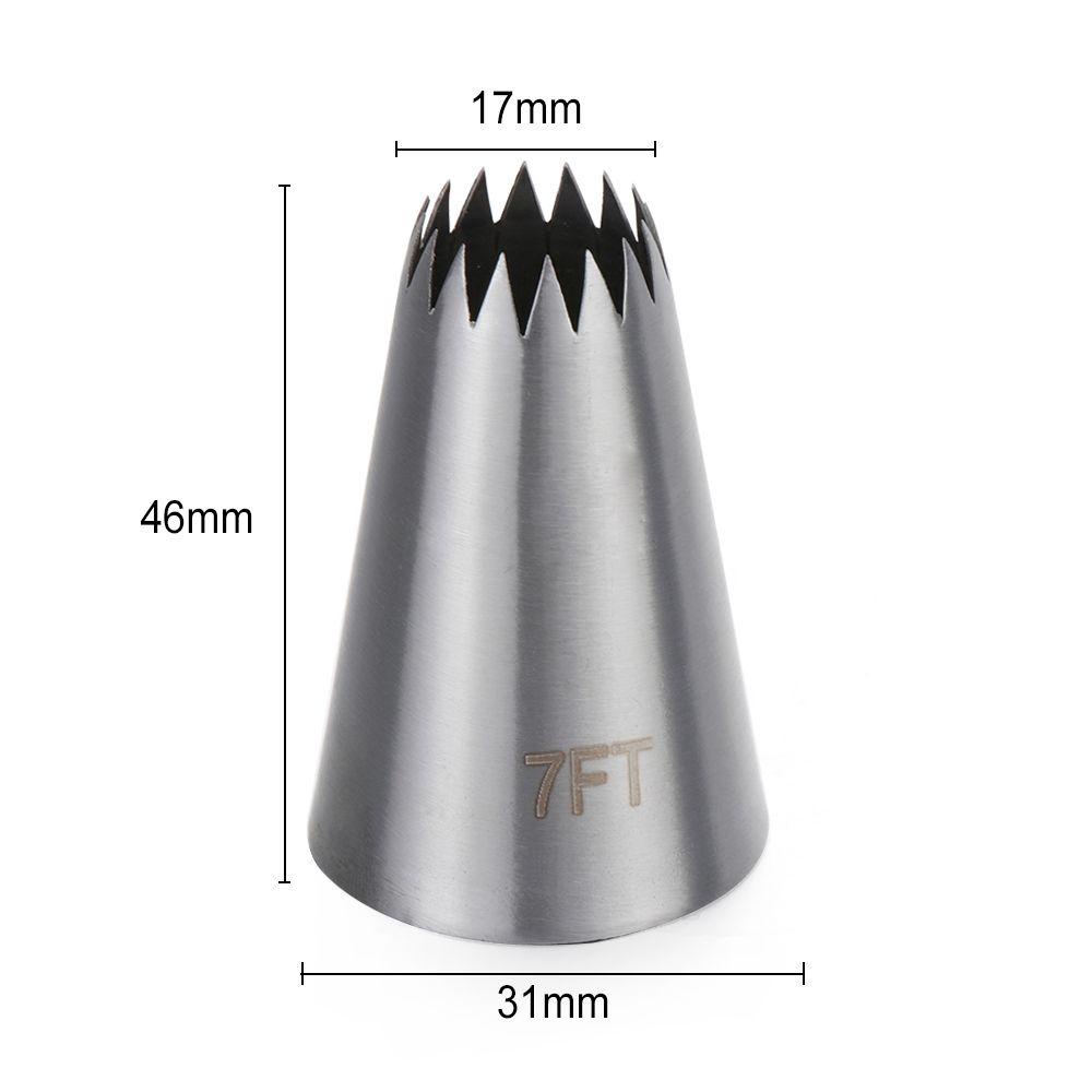 Heran #7ft Icing Piping Nozzle Bakeware Kue Kering Rusia Stainless Steel Cupcake Ice Cream Alat