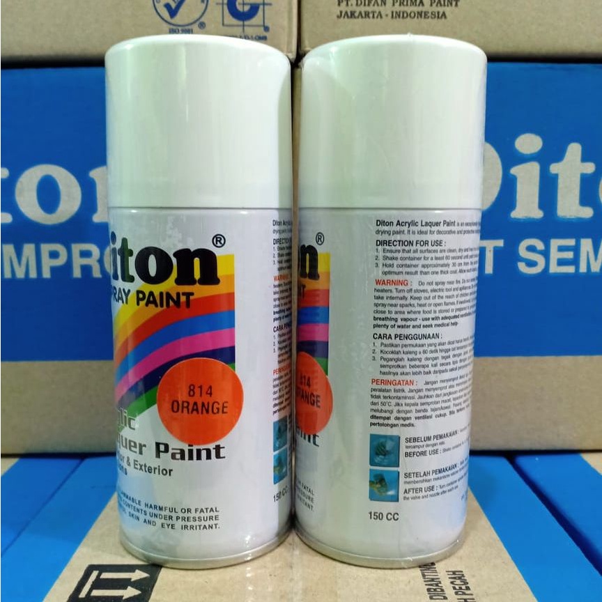 Pilox Cat Semprot DITON Spray Paint Acrylic Lacquer Paint - 814 Orange (150cc/Kecil)