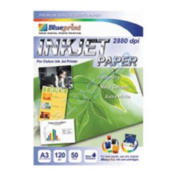 

Blueprint Inkjet Paper (BP-IPA3120) - A3, 50 Sheet, 120 Gsm, Cast Coating, Extra White, Water Resist
