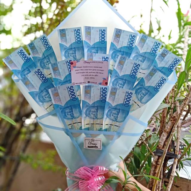 Large Medium Standing Money Bouquet Bucket Buket Bunga  