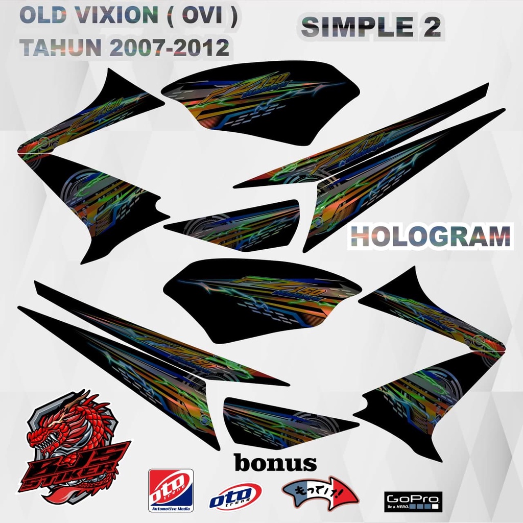 Striping old vixion - Stiker Decal HOLOGRAM old vixion OVI OLD VIXION 2007-2012 SIMPLE 2 hologram