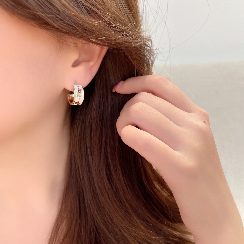 Anting Bentuk Bunga Tulip Gaya Retro