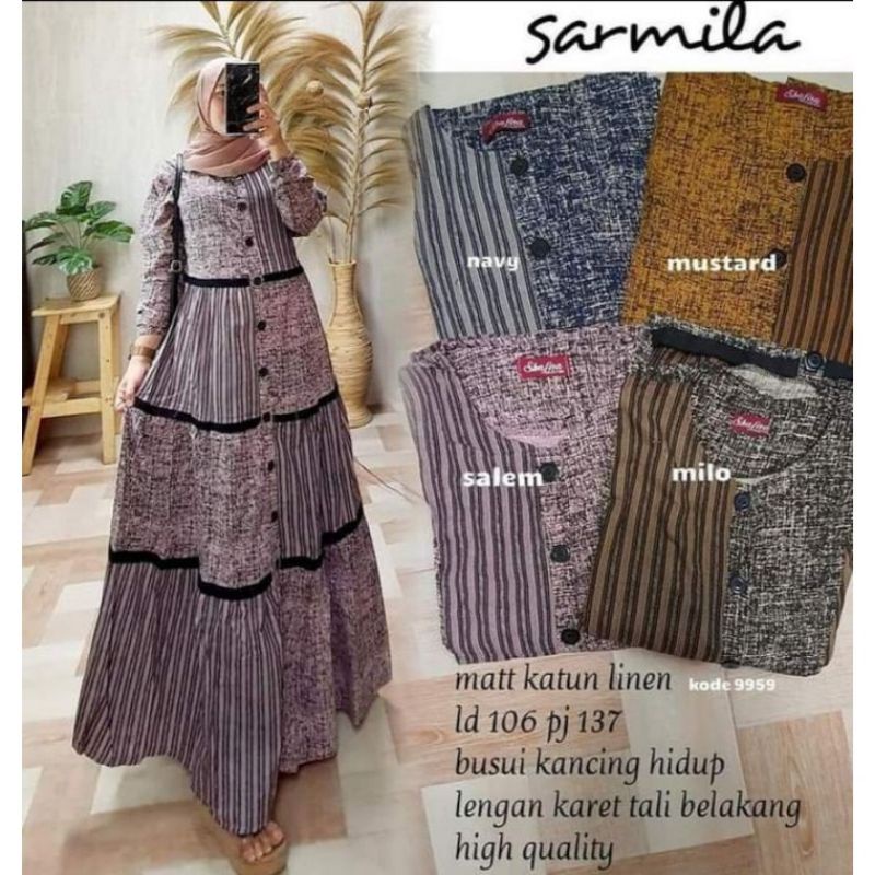 GAMIS KATUN LINEN IMPORT GAMIS DEWASA HOME DRESS