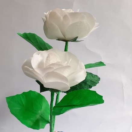 Bunga Plastik/ Bunga  Mawar Plastik Putih/ Bunga hias/Bunga warna  putih/Bunga buket/Nunga prakarya 
