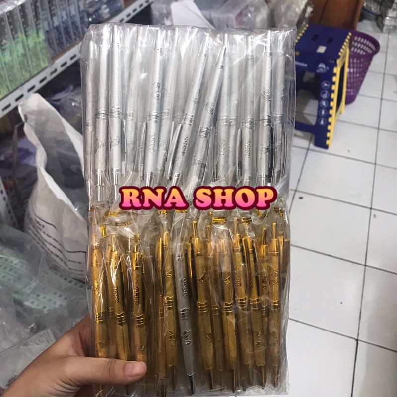 

Souvenir 100 Pcs Pulpen Gold & Silver Kemasan Plastik