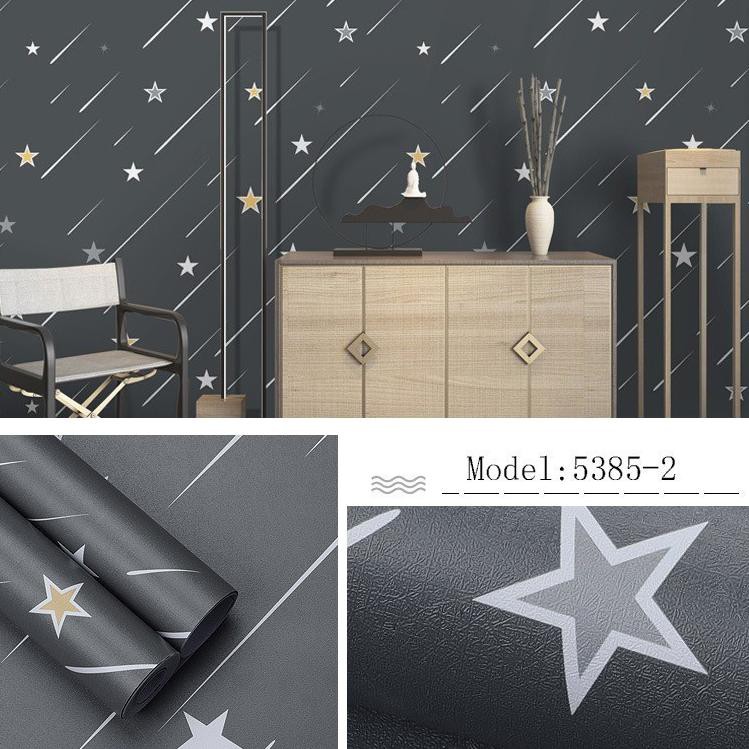 Best-terlaris ✯ Wallpaper Sticker 5385-2 Planet Bintang Hitam / Wallpaper Sticker  / 9mx45cm I-4