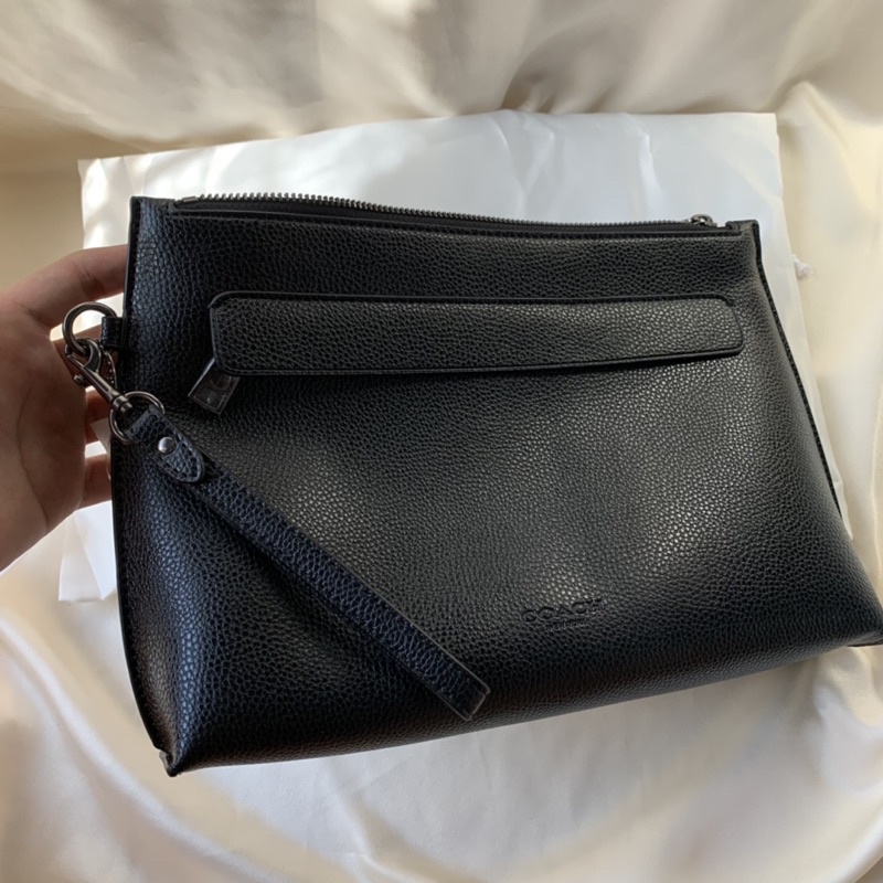 CLUTCH BLACK LEATHER BLACK 28614