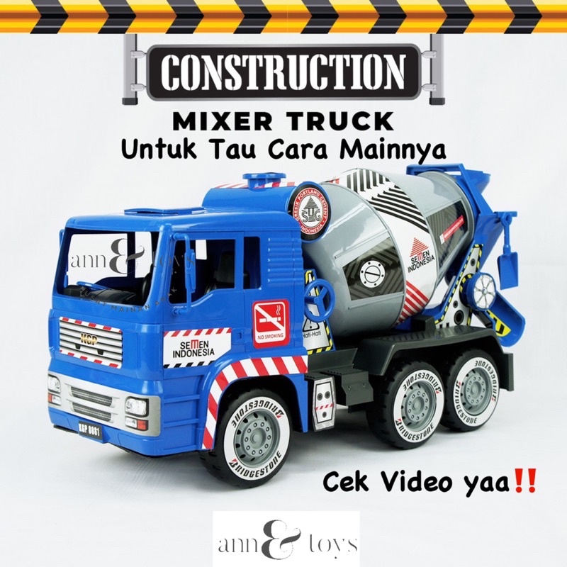 Mainan Anak Laki-laki Mobil Konstruksi Mixer Truck / Truck semen / Mobil Molen