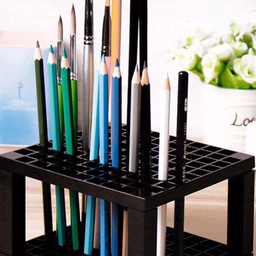 Lanfy 96-lubang Pensil Brush Holder Penyimpanan Rumah Memegang Rak Cat Brushes Holder Perlengkapan Lukisan Meja Stand Organizer