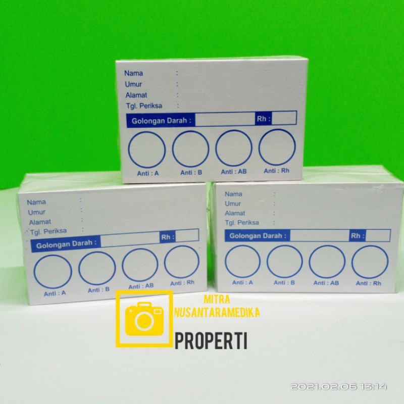 Kartu Golongan Darah isi 100 pcs -Kartu Goldar isi 100 lembar