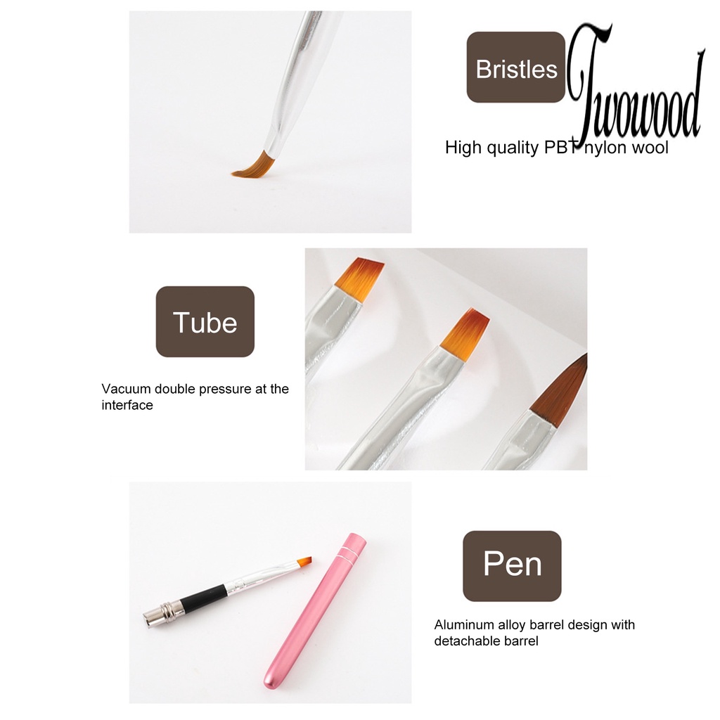 Twowood Pen Gambar Nail Art UV Gel Bisa Dilepas / Dipakai Ulang Untuk Wanita