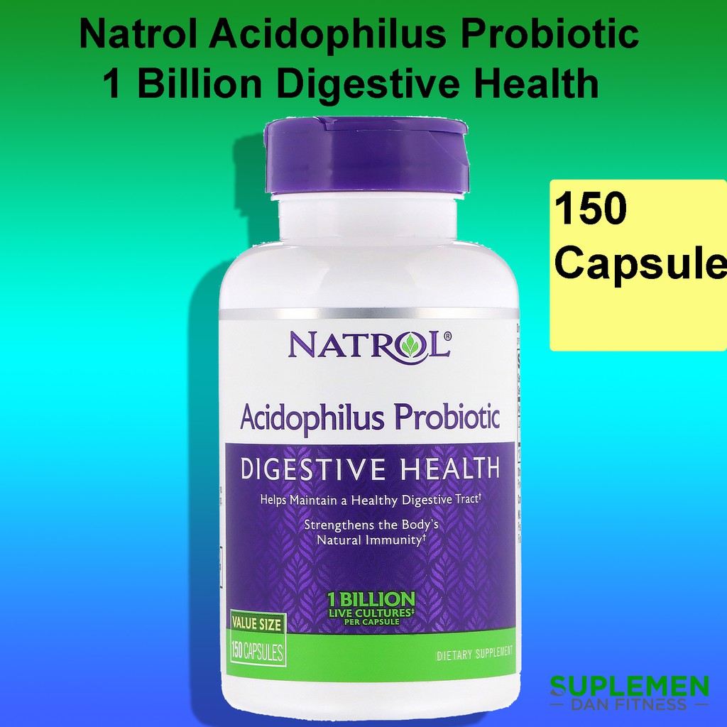 Natrol Acidophilus Probiotic 1 Billion 150 Capsule Digestive Health Probiotik 1Billion lactobacillus