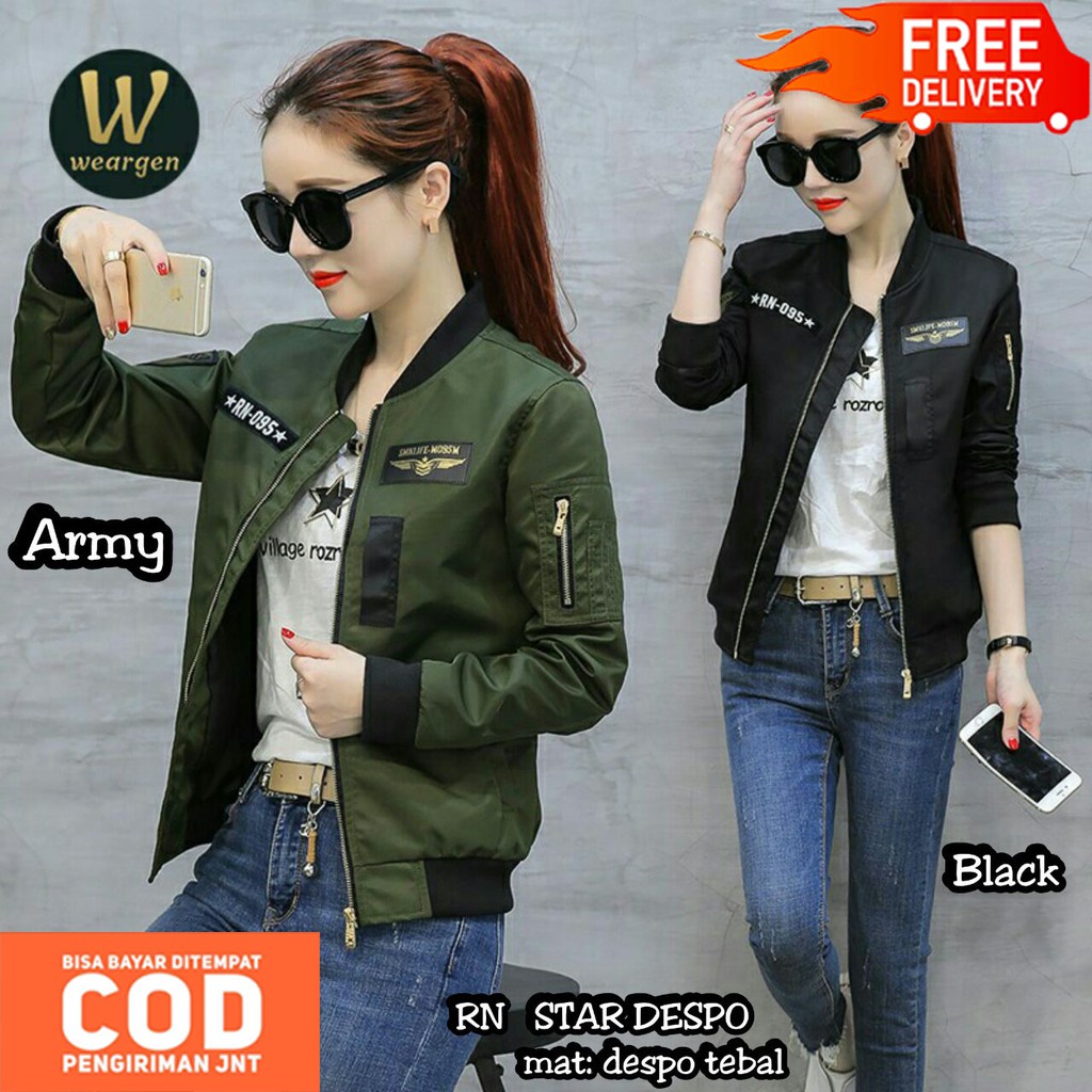 Rn Star Jaket Bomber Wanita Premium - Jaket Bomber - Jaket Wanita - Jaket Parka Wanita-1
