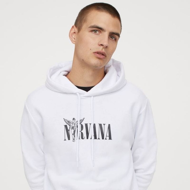 HOODIE HM HNM NIRVANA WHITE / PUTIH - JAKET HOODIE PRIA WANITA