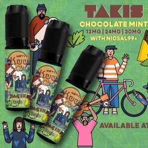 LIQUID KUY TAKIS CHOCOLATE MINT WITH NISCALL 99+ BY MOVI AUTHENTIC 100% | 12MG 24MG 30MG