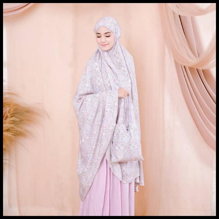 Mukena Tazbiya Tazkia Motif Nevada Mukenah Dewasa Jumbo Katun Rayon