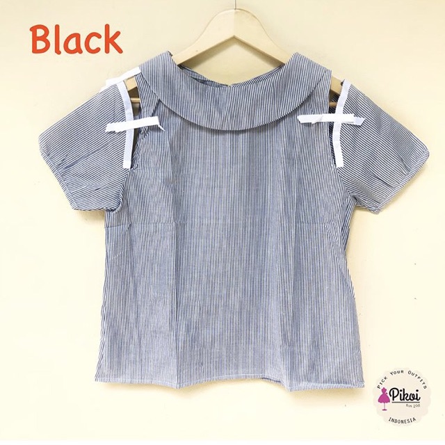 Blouse katun cewek / baju katun murah / baju korea murah / blouse kantor / blouse hitam murah / 1180