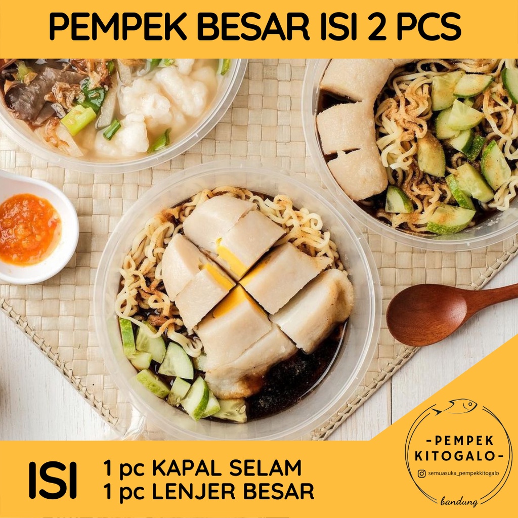 

Pempek Asli Tenggiri, Asli Palembang, Asli Enak! Isi Mix 2 Pcs BESAR + Cuko & Ebi