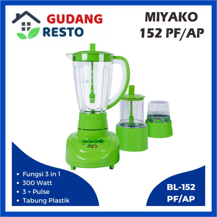 Blender Miyako BL 152 PF AP 1.5L / 152PF 3 ini 1 Gelas Plastik Besar ORIGINAL GARANSI