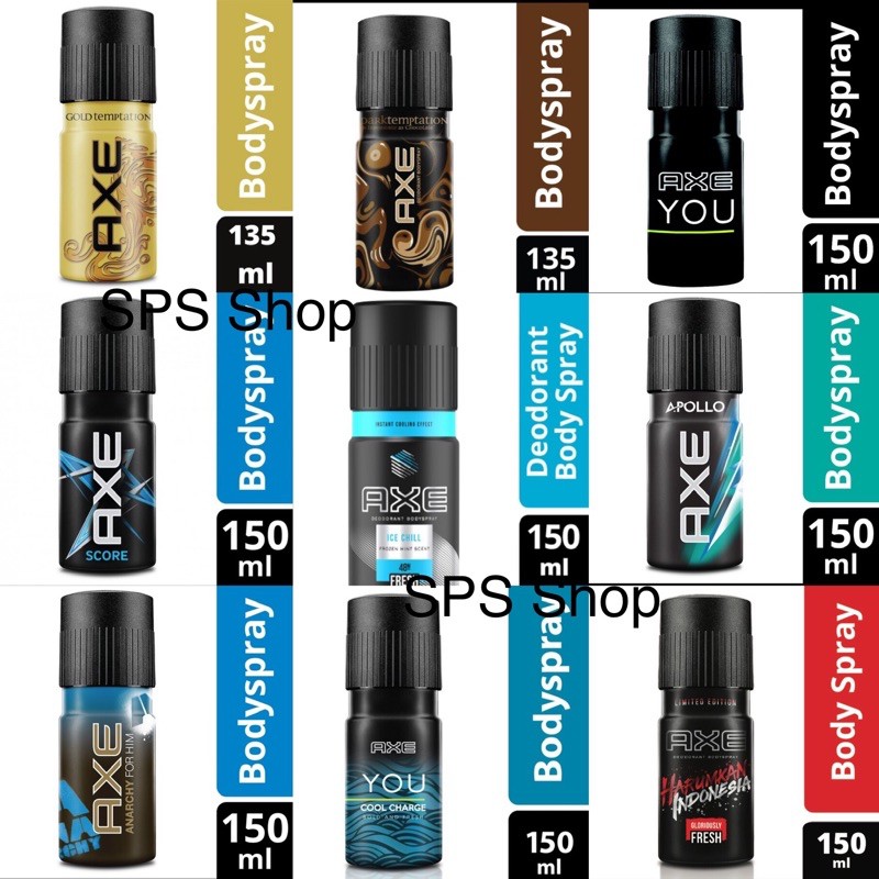 Axe You Cool Charge/Anarchy For him/Apollo/Ice Chill/Score Deodorant Body Spray 150ml