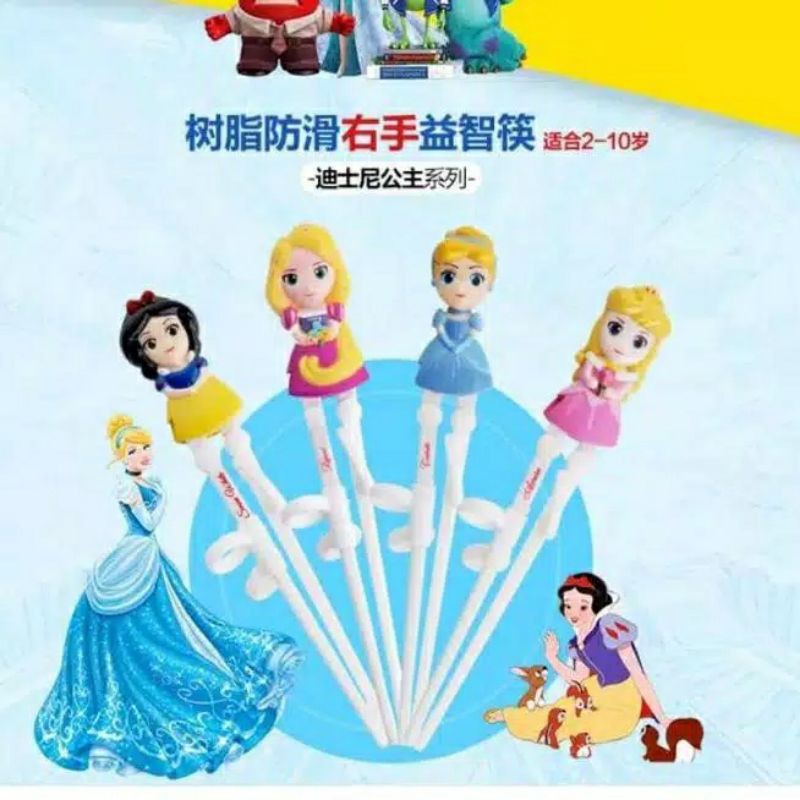 sumpit anak karakter mickey minnie princess - training chopsticks