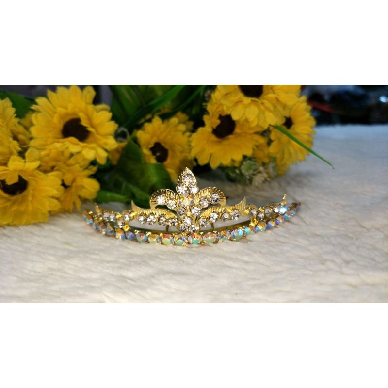 Sirkam Mahkota Crystal Warna Gold Aksesories Sanggul Wanita Jawa
