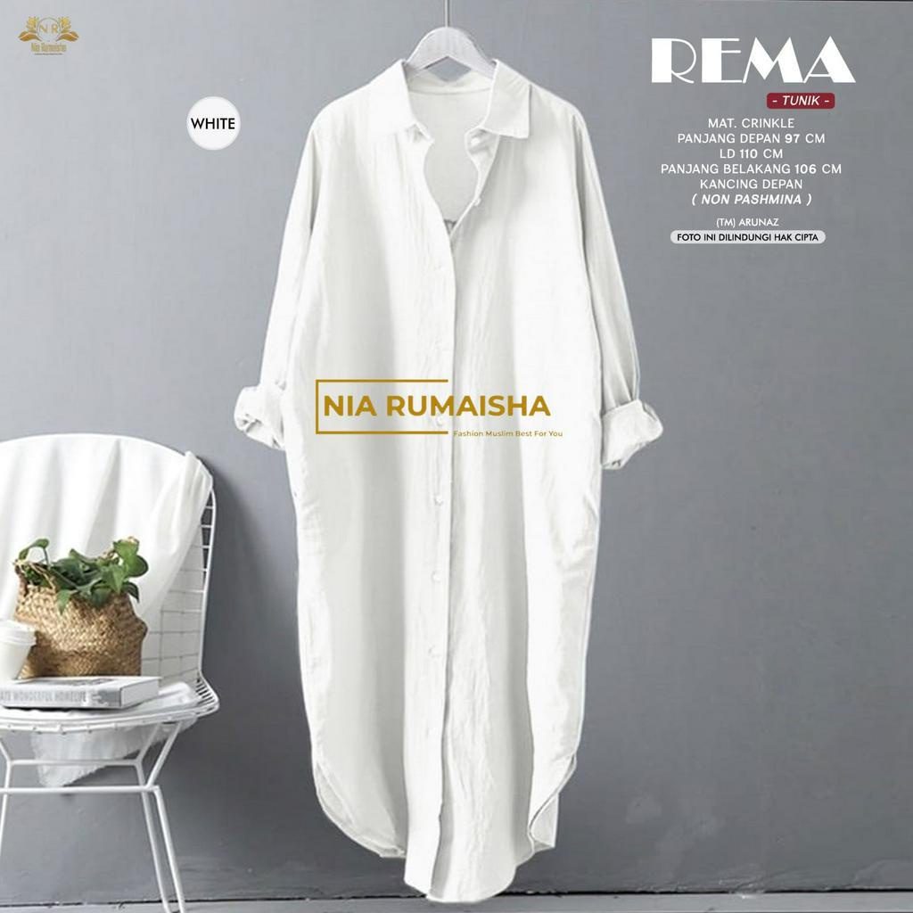 Rema Tunik Atasan Crinkle Airflow Kancing Depan Original Produk By Nia Rumaisha