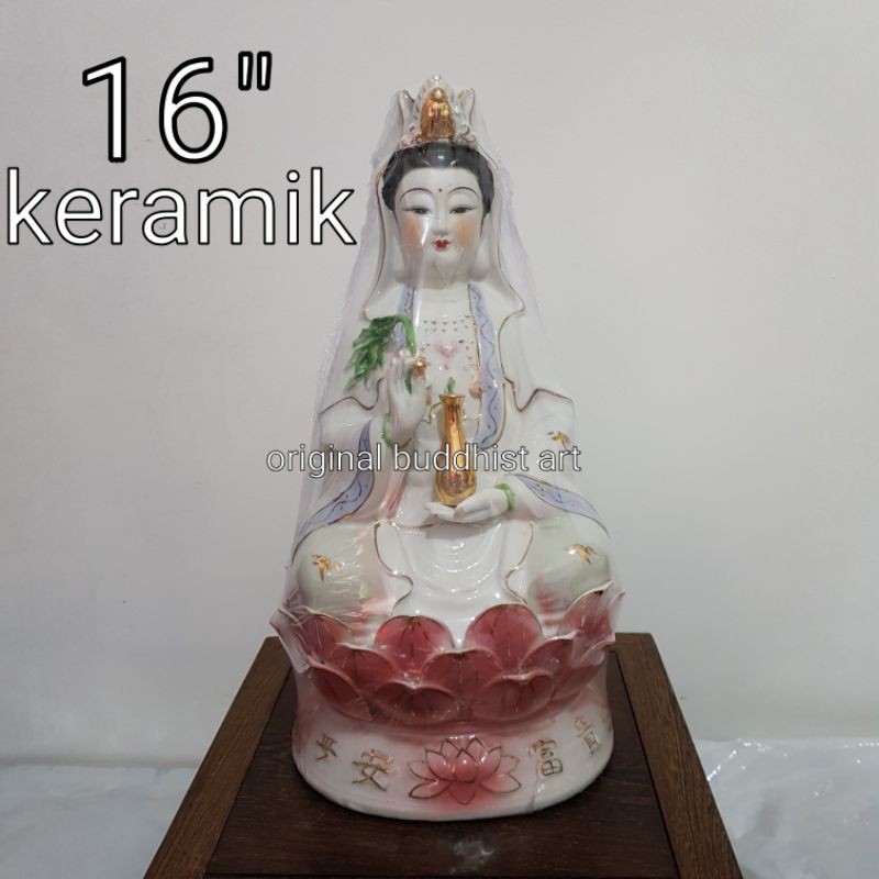 patung dewi kwan im keramik 16 inch