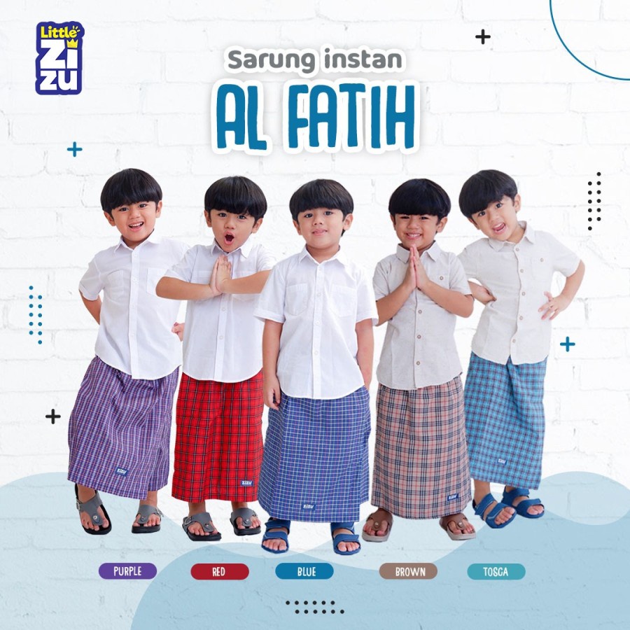 Sarung Anak Sarung Celana Instan Al Fatih by Little Zizu Original Sarcel Motif Kotak