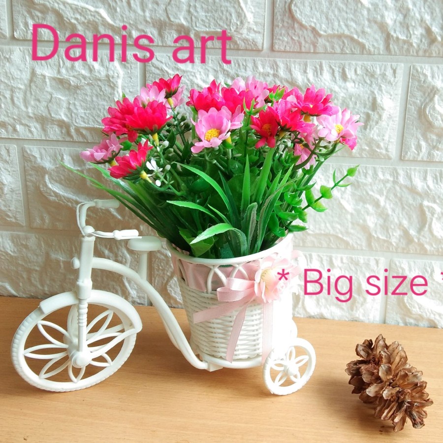 Sepeda bunga besar/ hiasan sepeda/ Bunga hias sepeda/ Bunga plastik