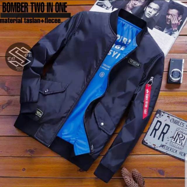 Jaket bomber pria / bomber bb taslan sensor terbaru premium