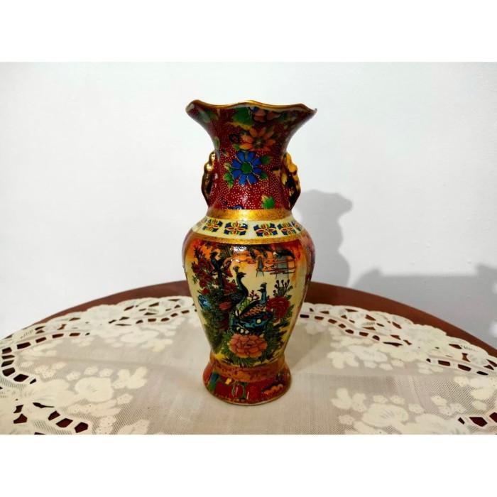 Ceramic | Keramik Pajangan Vas Bunga Air Mas Merak Kecil