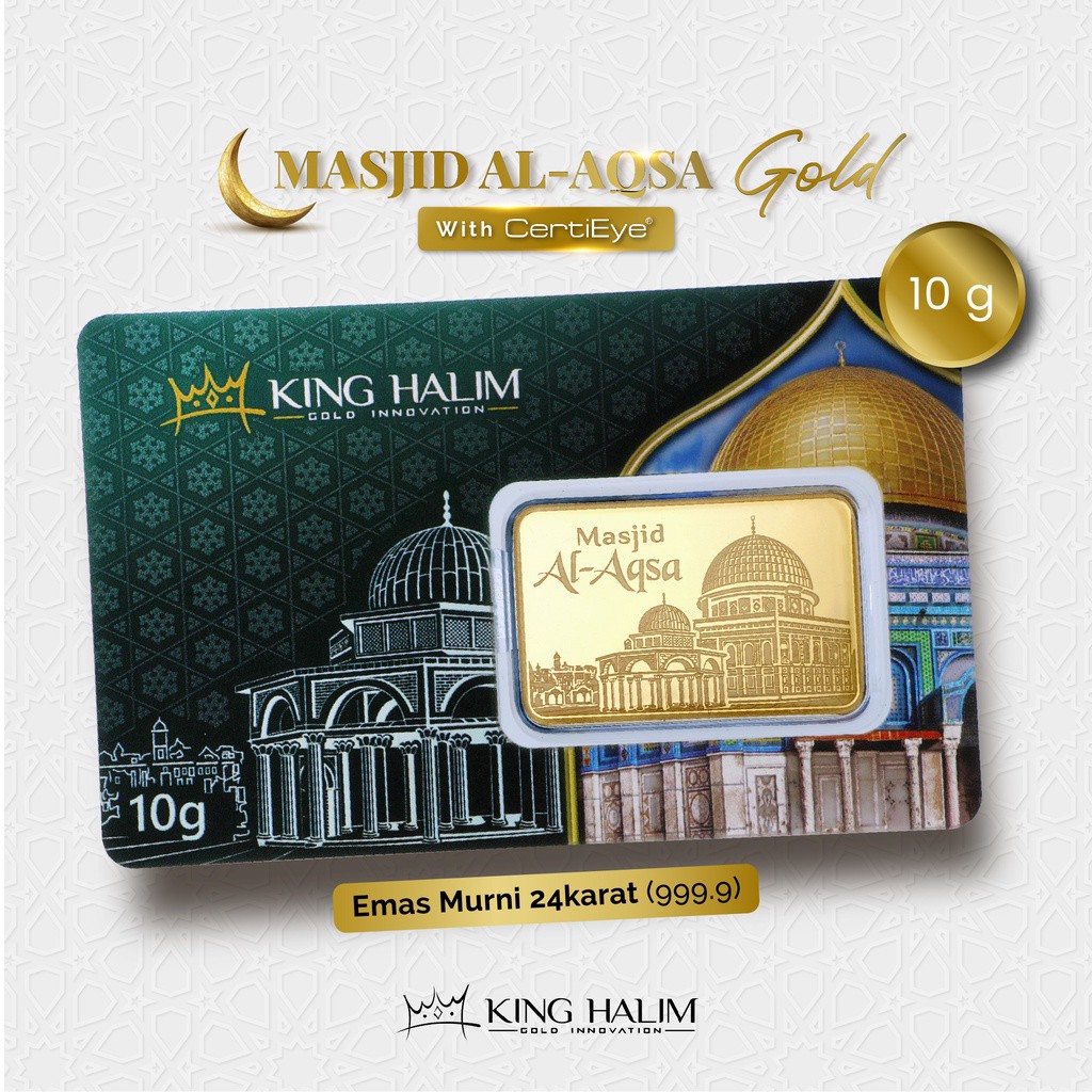 Logam Mulia King Halim / LM KH &quot;Masjid Al-Aqsa&quot; 24K 10 gram - SDW Gold -