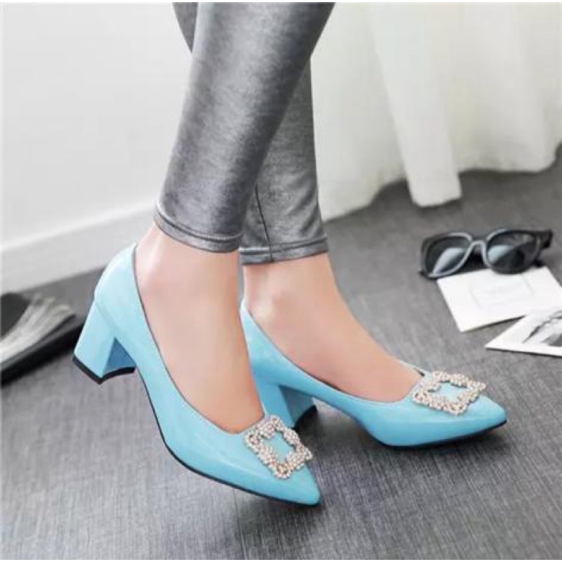 heels kerja / pesta / high heels pesta / hak kotak sl18